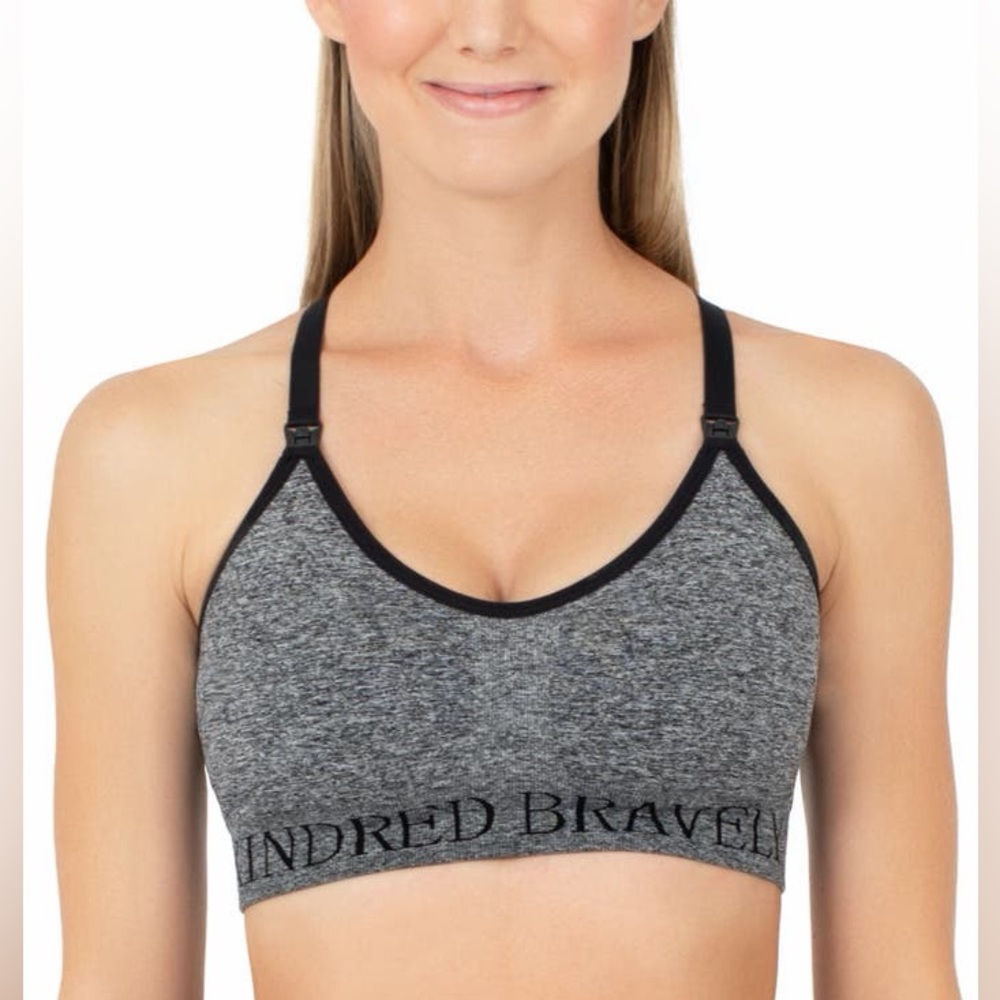 Kindred Bravely Gray Heather Nursing & Maternity Sports Bra